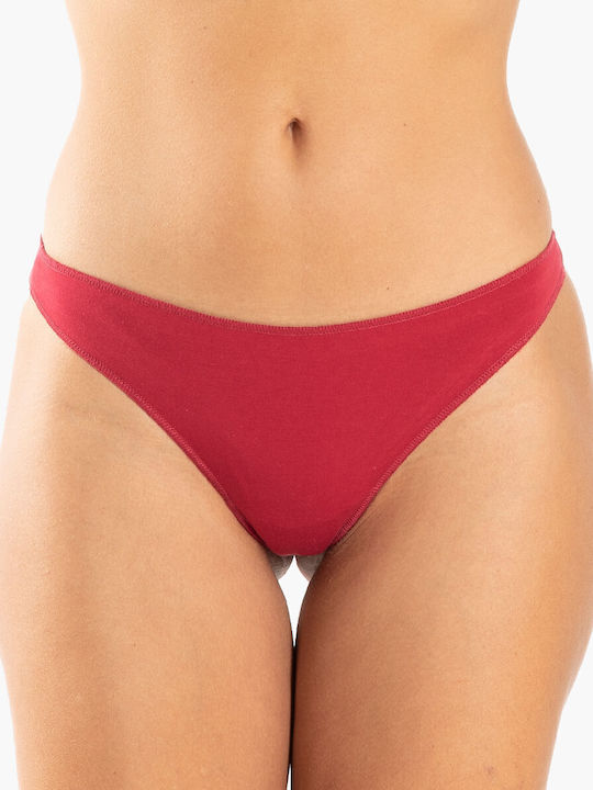 A.A UNDERWEAR Cotton Women's String Burgundy