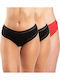 Plus Γυναικεία Slip 3Pack με Δαντέλα Μαύρα
