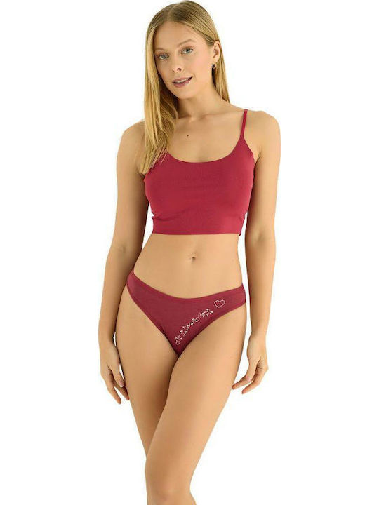 Sexen Femeie Slip Burgundy