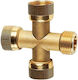 Aquajet 1"X1"X1"X1" Watering Hose Cross with Male-Female Thread 25.4mm Bronze
