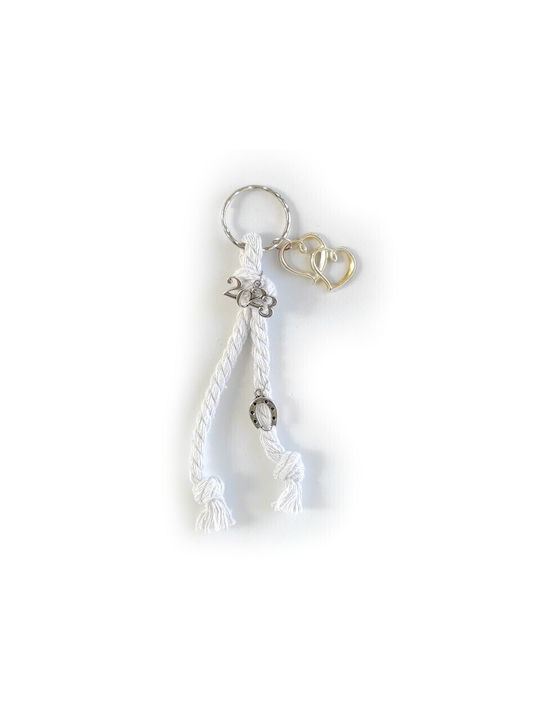 Thes Kordelaki Handmade Keychain Charm Fabric Silver