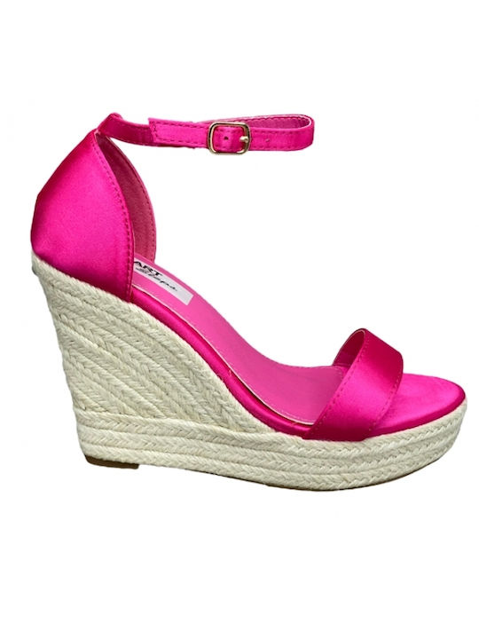 Smart Steps Platforme dama în stil espadrile Fuchsia