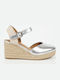 Women's Platform Espadrilles Silver