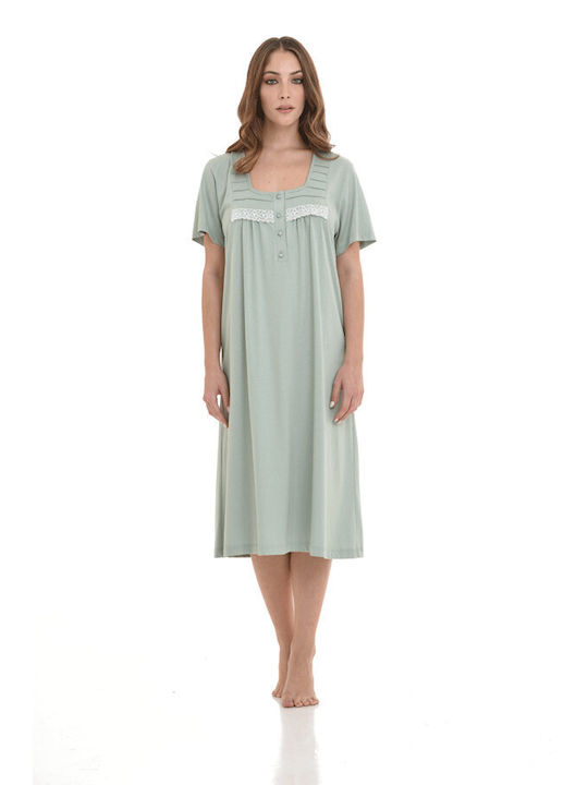 Zen Summer Cotton Women's Nightdress Turquoise