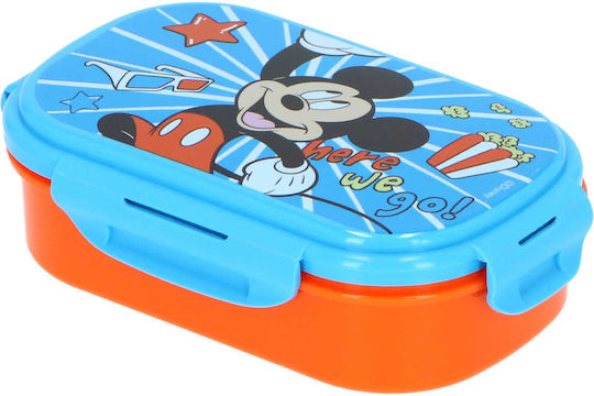Kids Licensing Mickey Mouse Here We Go Πλαστικό Παιδικό Δοχείο Φαγητού Mickey Γαλάζιο 21 x 14 x 6εκ.