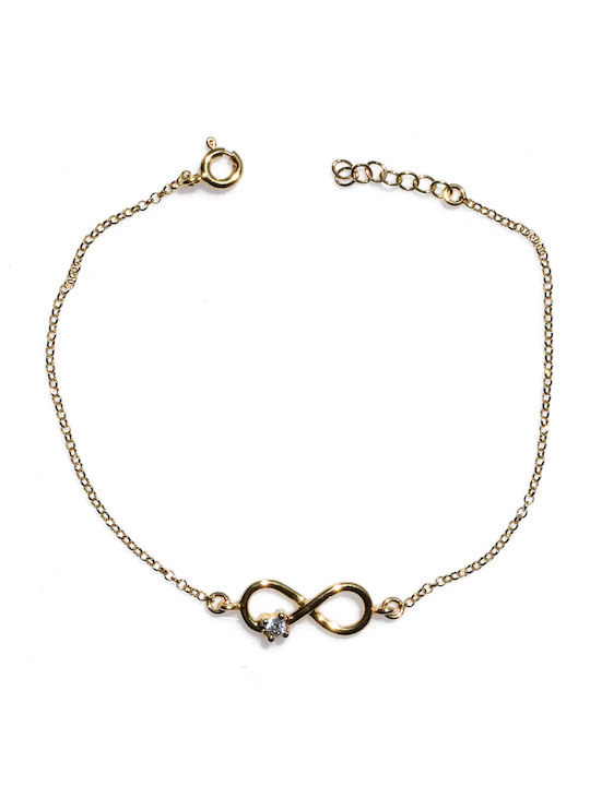 Bizoutaki Bracelet Chain with design Infinity made of Silver Gold Plated with Zircon