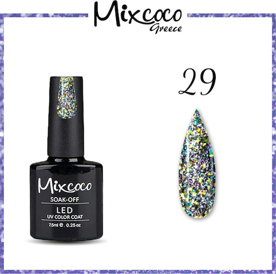 Mixcoco Halb-permanenter Nagellack 29 mit Glitter 7.5ml 1Stück
