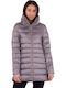 'LYDIA' Women's Long Puffer Jacket for Winter Gray