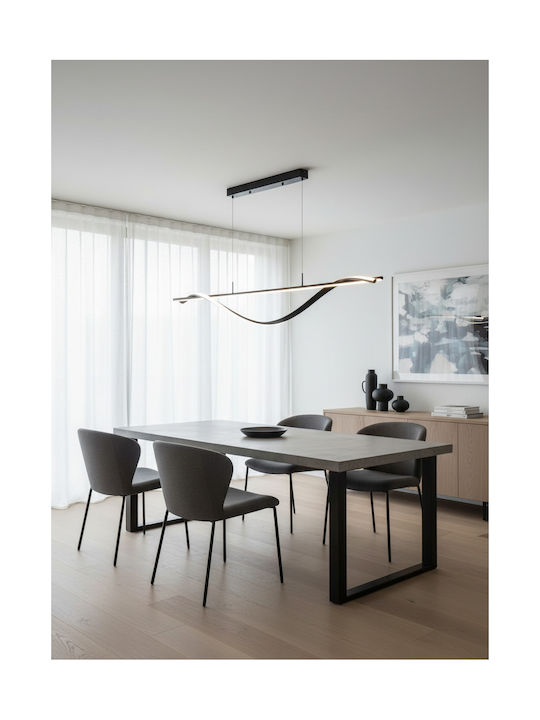 Inlight Κρεμαστό Φωτιστικό Μαύρο LED με Ρυθμιζόμενο Λευκό Φως Ράγα 120x150εκ.