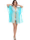 MiandMi Damen Kaftan Strand Gold/Light Blue