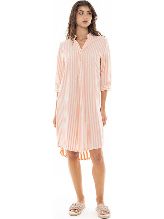 Pink Label Damen Kleid Strand Orange