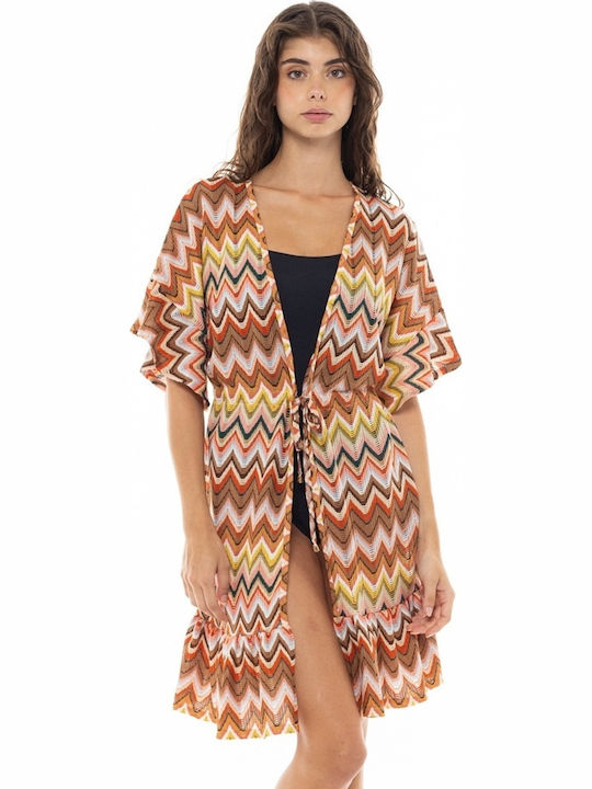 Pink Label Women's Mini Kimono Beachwear Multicolour