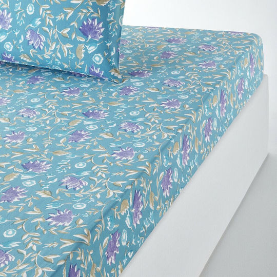 La Redoute Interieurs Doppelter 140x190+30cm mit Gummizug Hellblau La Redoute Interieurs Doppelter 140x190+30cm mit Gummizug Hellblau