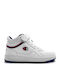 GS Rebound Mid Kids Sports Shoes Basketball with Hoop & Loop Closure White