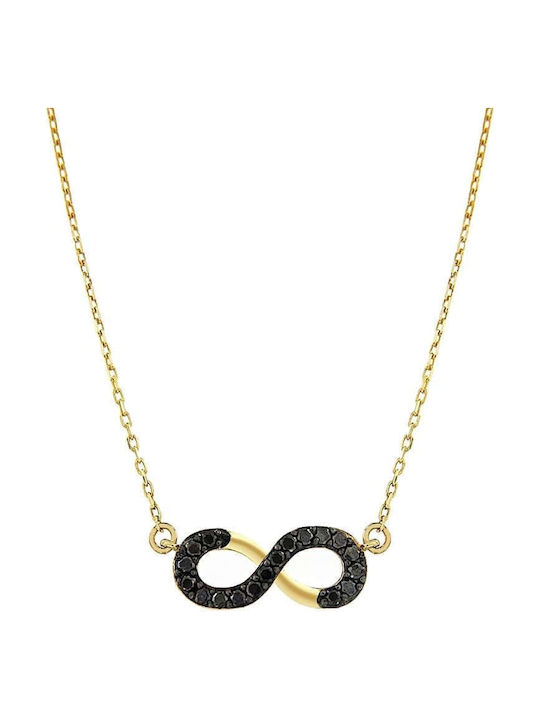 Eforo Necklace Infinity from Gold Plated Silver with Zircon