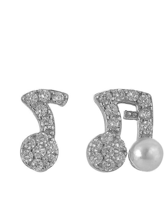 Sava Jewellery Earrings with Clip made of Silver with Stones & Pearls