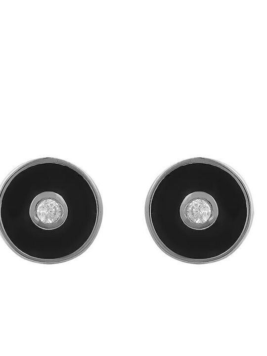 Sava Jewellery Men's Black Silver Clip Stud Earrings