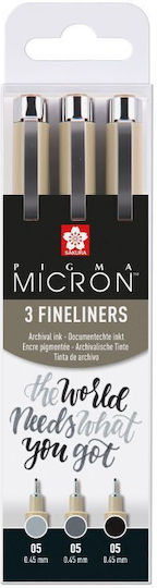 Sakura Markere de Proiectare 0.45mm Negri 3buc
