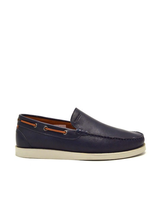 Damiani Men's Leather Moccasins Blue