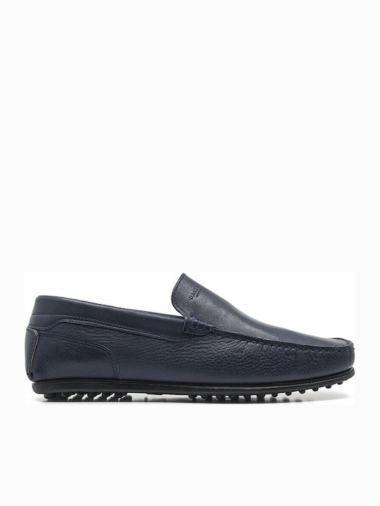 Damiani Men's Leather Moccasins Blue