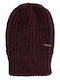 Beanie Σκούφος με Rib Πλέξη σε Κόκκινο χρώμα