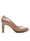 Clarks Patent Leather Beige Heels