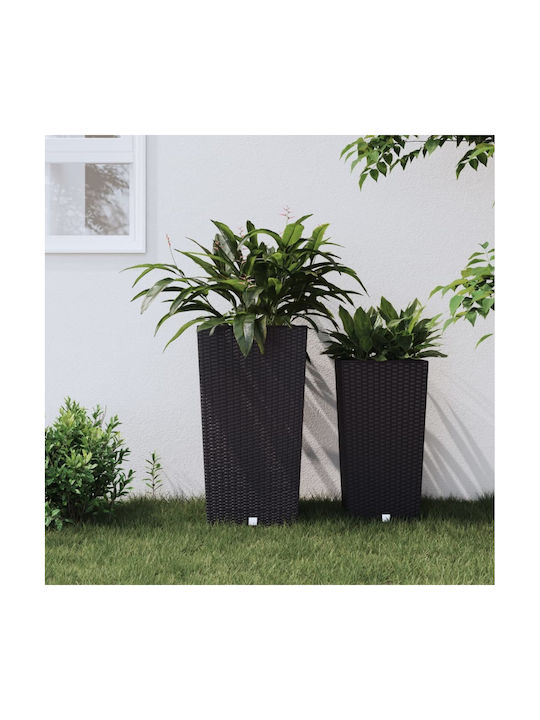 vidaXL Γλάστρα Πλαστική Γκρι 32.5x32.5x61εκ.
