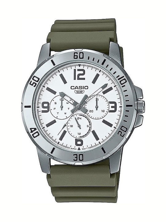 Casio Men's Watch 45mm Battery with Green Rubbe...