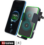 Kirosiwa Mobile Phone Holder Car with Adjustable Hooks and Wireless Charging Black