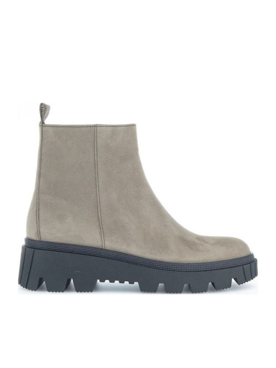 Gabor Leder Stiefeletten Damen mit Pelz Grün