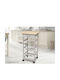 General Trade Metallic Kitchen Trolley 4 Tiers White 37x37x76cm