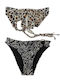 Set Bikini Triunghi Animal Print Maro