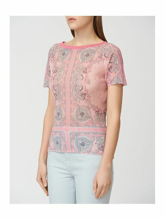 Women's Summer Short Sleeve Pink Blouse