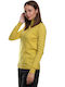 Vera Women's Blouse Long Sleeve Turtleneck Yellow