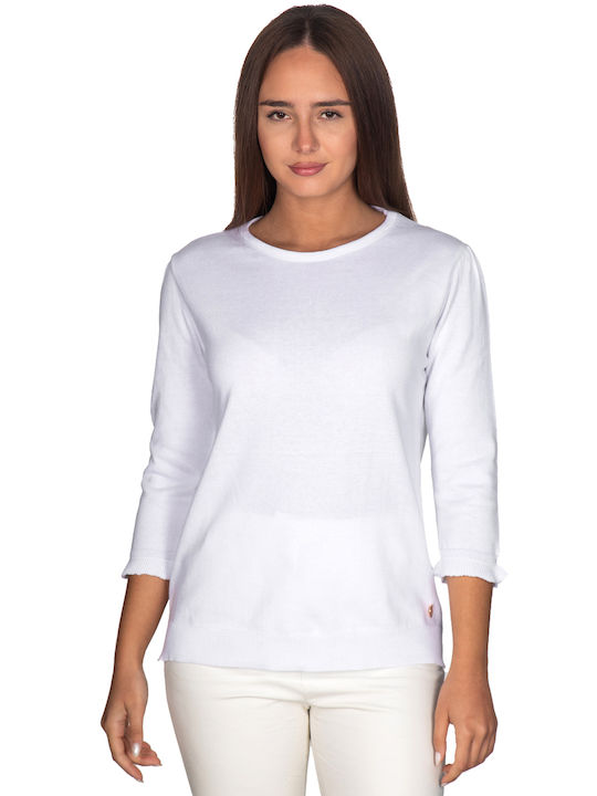 Vera Women's Blouse Cotton Long Sleeve White