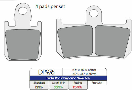 DP Brakes Τακάκια Μοτοσυκλέτας Εμπρός για Yamaha YZF-R1