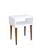 Ganiru Wooden Bedside Table White 45x30x60cm