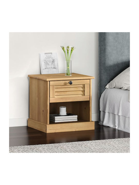 Bedside Table of Solid Wood 42x35x40cm