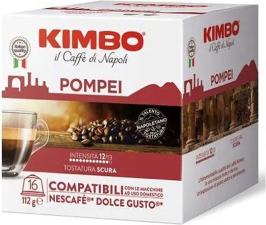 Kimbo Capsules Espresso Pompei Compatible with Machine Dolce Gusto 16caps,tobolek