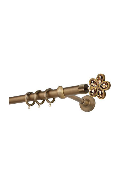 Zogometal Metallisch Vorhangstange Doppel mit Schiene Φ25mm 200cm Bronze