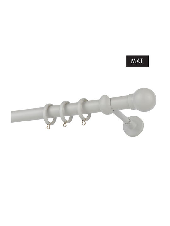 Zogometal Metallic Curtain Pole CP0058 Single Φ25mm 40cm White