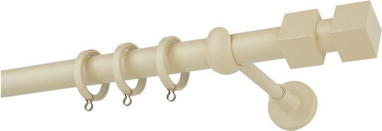 Zogometal Metallisch Vorhangstange Color More Doppel mit Schiene Φ25mm 200cm Ecru