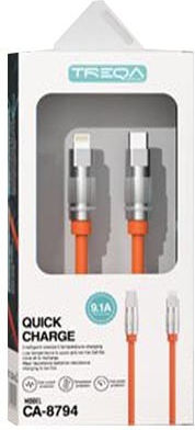 AGC CA-8794 USB-A to Lightning Cable Πορτοκαλί 1m (30502143)