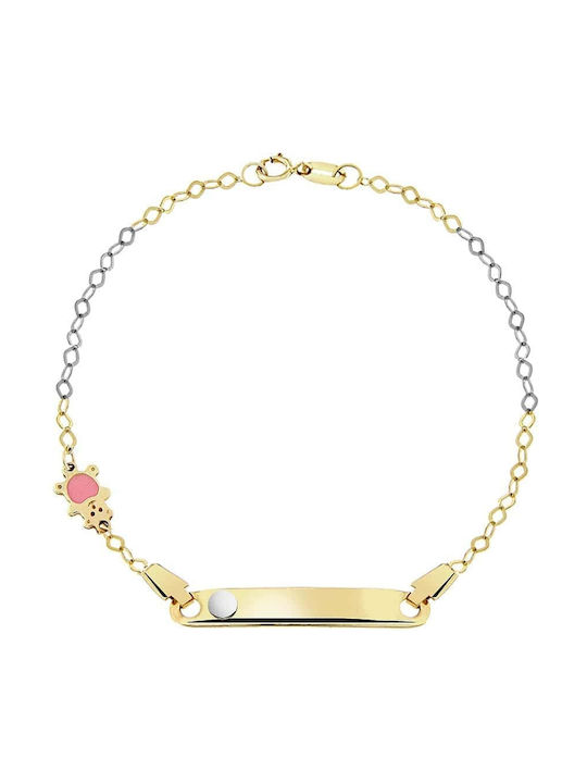 Eforo Kids Gold ID Bracelet 14K with Figure for Girl