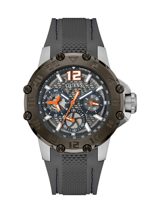 Guess Men's Watch 46mm Battery with Gray Rubber Strap