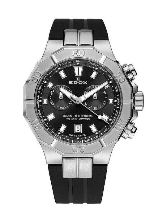 Edox Delfin Ρολόι Μπαταρίας με Καουτσούκ Λουράκι Edox Delfin Ρολόι Μπαταρίας με Καουτσούκ Λουράκι