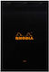Rhodia Block No19 Notebook 80 Sheets A4 with Blank Pages Black