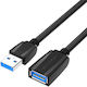 Vention USB 3.0 Cable USB-A male - USB-A male / USB-A female Μαύρο 1m VAS-A45-B100