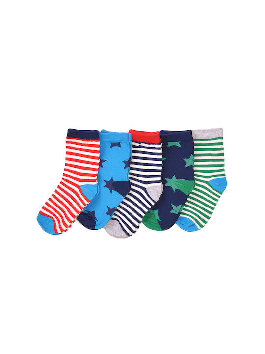 Minoti Boys 5 Pack Knee-High Socks Multicolour