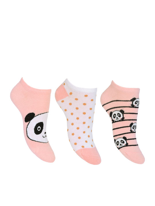 Kal-tsa Kids' Ankle Socks Pink 3 Pairs